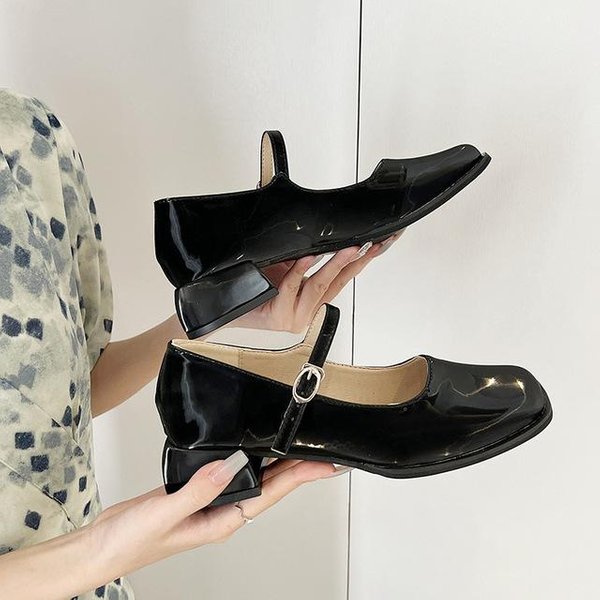 Zapatos De TacóN Alto Estilo FrancéS Retro Plateados Mary Jane Para Mujer, Zapatos Individuales De Verano, Zapatos PequeñOs De Piel SintéTica, Zapatos De TacóN Grueso Para Mujer 36-image