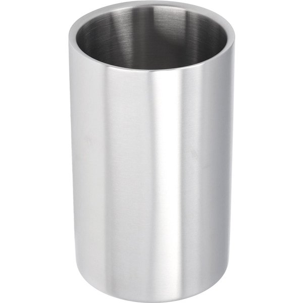 Cubo De Vino Delgado, Forma Recta, Plateado, Doble, De Acero Inoxidable, Estilo ContemporáNeo, Enfriador De Botellas De Vino L-image