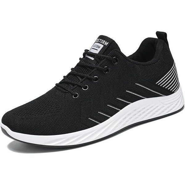 Zapatos De Hombre Zapatos Nuevos De Hombre Transpirables Casuales Ligeros Zapatillas Para Correr Tendencia De Moda Coreana Zapatos Deportivos Hombre 44 Black-image