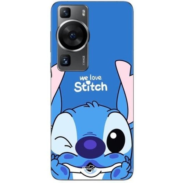 Coque Huawei P60 Stitch Cute Ohana Stitch Bleu Front Bleu Maniacase Azul-image