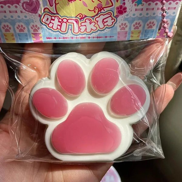 Urocza Zielono-Fioletowa Taba Squishy Zabawka DużA ŁApa Kota Silikonowe Zabawki Do ŚCiskania Zabawka Fidget Squishy ŁApa Kota Zabawka Do Redukcji Stresu Prezenty Dla Dzieci Fioletowy-image