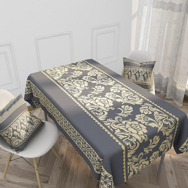 Wodoodporny Lniany Obrus Domowy Etniczny Styl Retro WzóR Hotelowy Obrus ProstokąTny Kuchenny Obrus 140-180Cm-image
