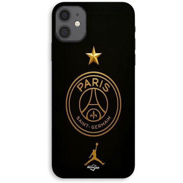 Funda Para Iphone 11 Logo Psg Jordan Dorado Estrella CampeóN Maniacase Negro-image