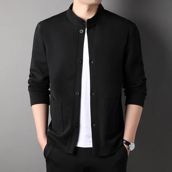 Chaqueta Nueva De Hombre, Chaqueta Informal Con Cuello Alto Para Primavera Y OtoñO, Chaqueta Para Hombre Xxxl Black-image