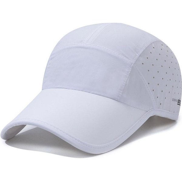 Gorra De BéIsbol Deportiva De Exterior Secado RáPido Impermeable Transpirable Verano Para Hombres Mujeres Moda Snapback Ajustable Visera Solar Fina (White,56-60Cm) Blanco-image