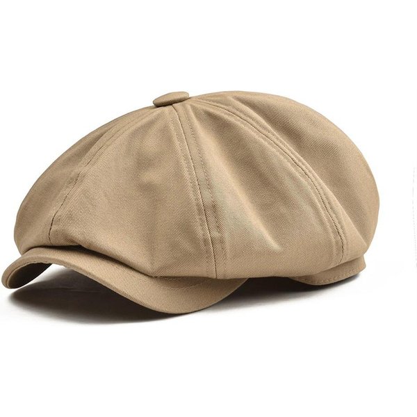 Botvela 100% BawełNa Twillowa Czapka Newsboy MężCzyźNi Kobiety Klasyczna Retro Kapelusz Letnia Jesienna Lekka Czapka Kierowcy 003 61Cm Khaki-image