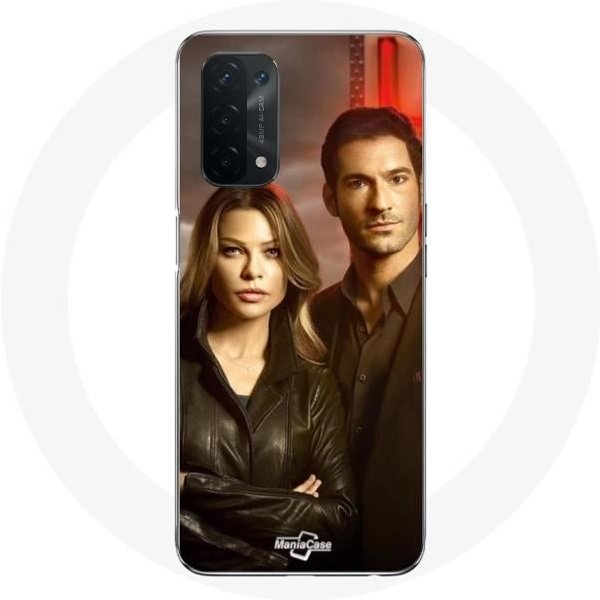 Funda Para Oppo A74 5G - Maniacase - Chloe Decker Y Lucifer Morningstar - Flexible - Blanco - Unisex-image