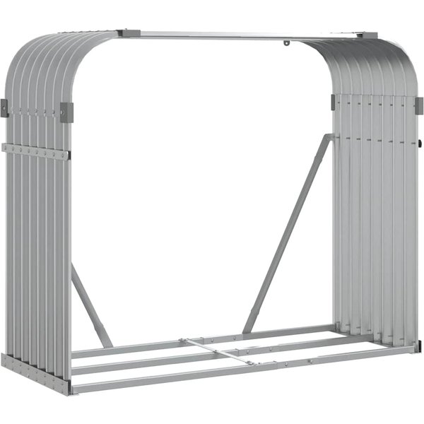 Stojak Na Drewno Do Kominka Jasnoszary 120 X 45 X 100 Cm Stal Ocynkowana-image