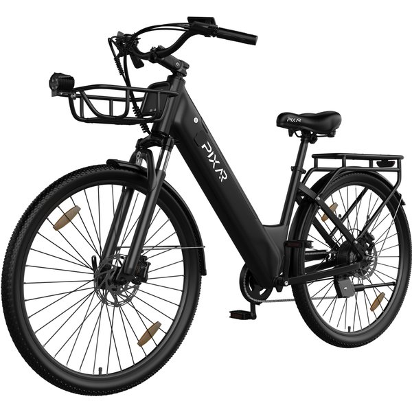 Bicicleta EléCtrica Urbana Pixar C1 Pro, BateríA 36V 18Ah, 7 Velocidades Shimano, Frenos HidráUlicos Negro-image