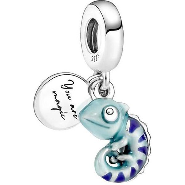 Nuevo Colgante De Plata De Ley S925 Con Forma De Bombilla De LuciéRnaga Brillante, Colgante De CamaleóN, Compatible Con Pulseras Originales, JoyeríA Fina DIY White-image