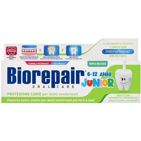 Biorepair Junior 6-12 Lat Pasta Do ZęBóW Bez Fluoru 75 Ml-image