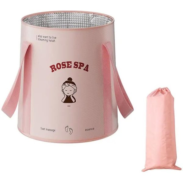SkłAdana Torba Do Moczenia StóP Wysoka GłęBoka PrzenośNa Wanna Do Moczenia StóP Miska Do Mycia StóP Bogini Izolowany Bucket Do Moczenia StałA Temperatura-image