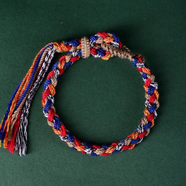 RęCznie Robiona TibetańSka Pleciona BawełNiana Bransoletka Sznurkowa Z FręDzlem, Etniczny Duchowy Amulet, Pleciona Bransoletka Sznurkowa Dla MężCzyzn I Kobiet Black-image