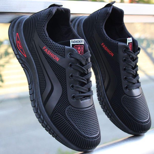 Wiosenne I Jesienne SkóRzane Trampki MęSkie Obuwie Codzienne Studenckie Buty Do Biegania Modne Buty MęSkie 42 Black-image
