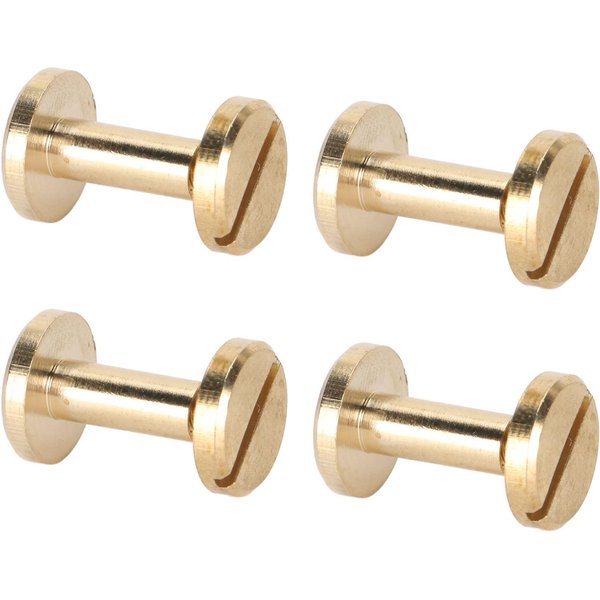 50 Zestaw NitóW WiążąCych OkrąGłA PłAska GłóWka MosiężNe Nity Z Rowkiem ŚRubowym Do PaskóW Toreb Portfeli ButóW Kurtek 10X10Mm Beige-image