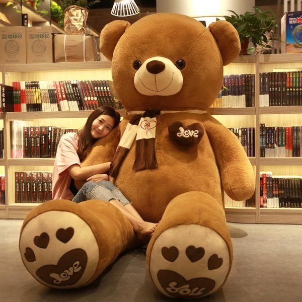 MuñEco Oso Grande Americano Oso De Peluche TamañO Grande Oso Para Abrazar Oso Con Lazo Lindo Oso Grande Regalo Regalo Para Novia 80Cm-image