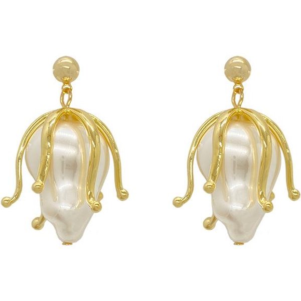 Pendientes Colgantes De Flores De Metal Irregulares, Pendientes De BotóN De Moda Personalizados, Accesorios De Viaje Para Bodas Para Damas Y NiñAs Oro-image