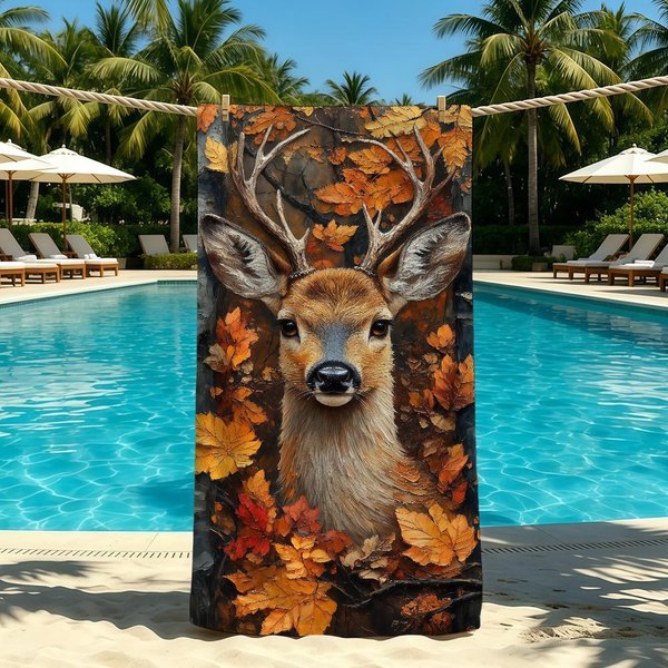 RęCznik Artystyczny Z Motywem Sarny LeśNej Na Kemping PlażOwy Super ChłOnny SzybkoschnąCy Letni RęCznik Stj150X200Cm-image
