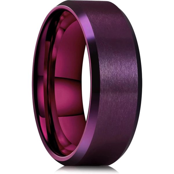 Anillos De Acero De Titanio Color Cobre De 8 Mm De Moda Para Hombres Mujeres Mate Cepillado Anillos De Acero Inoxidable Para Hombres Alianza De Boda JoyeríA Regalos 13 Black-image