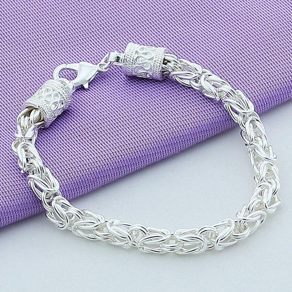 Pulsera De Cadena De JoyeríA De Plata De Ley 925 Para Mujer Gray-image