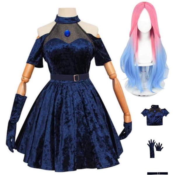 Zombie Stage Mizi Kostium Cosplay Anime Obcy Stage Kostium Cosplay RóżOwy Gradient Niebieski Fioletowy DłUgie WłOsy Kostium Sceniczny Sukienka S-image