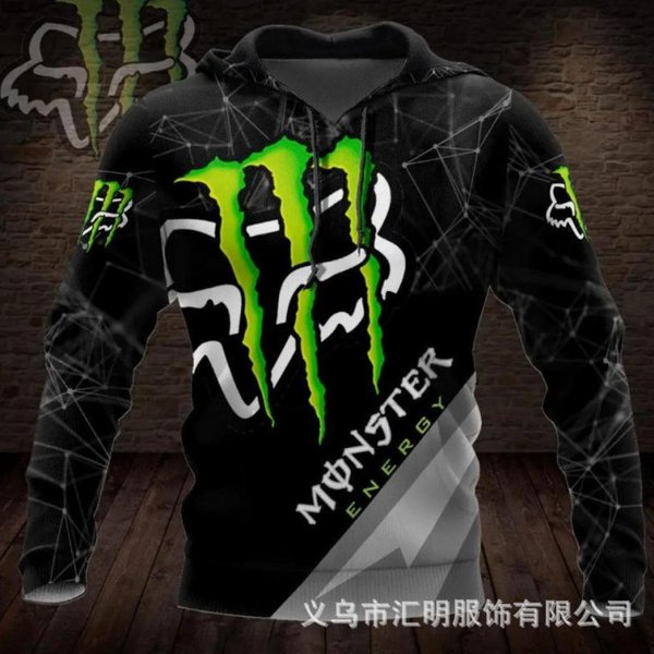 Jesień I Zima Nowy Transgraniczny Europejski I AmerykańSki 3D Cyfrowy Nadruk Fajna Bluza Z Kapturem MęSka Modna Stylowa Bluza Z Kapturem 5XL Black-image
