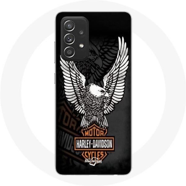 Funda - Harley Davidson - Samsung Galaxy A33 5G - Silicona Negra - Flexible - Logotipo áGuila Negro-image