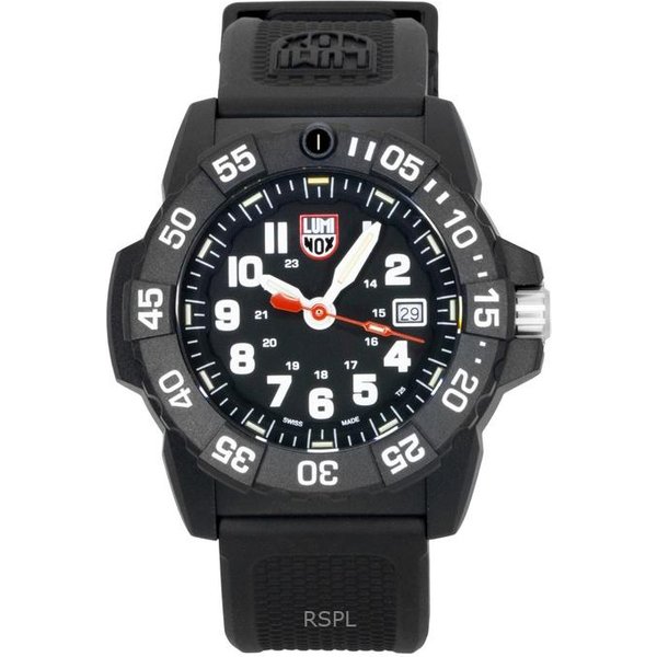 Reloj De Hombre Luminox Navy Seal Correa De Caucho Esfera Negra Cuarzo Diver's XS.3501.F 200M Negro-image