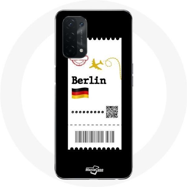 Funda Para Oppo A74 5G - Maniacase - Billete De AvióN BerlíN - Flexible - Blanca - Mixta-image