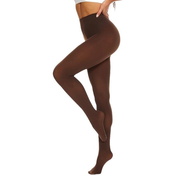 Tightsy W Trendach Plus Size Dla Kobiet 80D PółPrzezroczyste Rajstopy Z Stopkami Rajstopy Damskie Odporne Na ZaciąGnięCia Wysoki Stan PońCzochy One Size(50-100Kg) Black-image