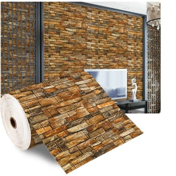 100Cmx70Cm Panele Z Pianki Ceglanej Naklejki śCienne 3D Samoprzylepne DIY TłOczone Kamienne Tapety WystróJ Domu WystróJ Salonu WystróJ Kuchni 70Cmx100Cm-image