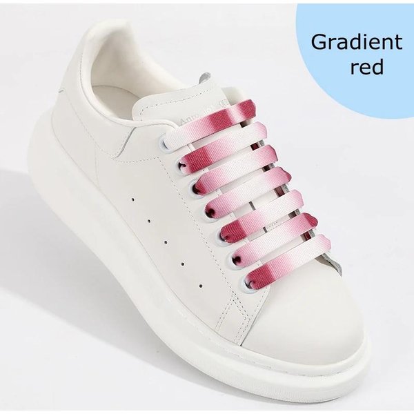 Szerokość 1,2 Cm PłAskie SznurowadłA TęCzowe SznurowadłA MCQ Klasyczne Codzienne SznurowadłA Do BiałYch ButóW Unisex Precyzyjny Splot 100CM/120CM/140CM 100Cm White-image