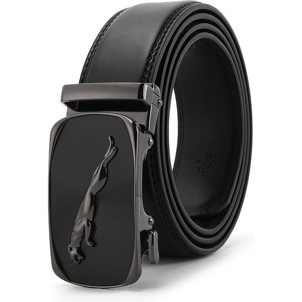 SkóRzany Pasek MęSki Ze SkóRy Krowiej Prawdziwa SkóRa Automatyczna Klamra Pasek Biznesowy I Codzienny 110-130Cm Black-image