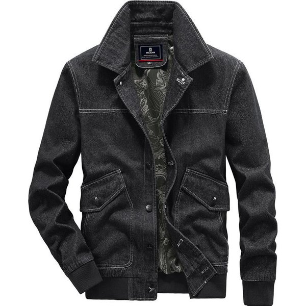 Jesienna Codzienna Kurtka Jeansowa Vintage MęSka Casualowa LuźNa Uniwersalna Kurtka MęSka Kurtka 4XL-image