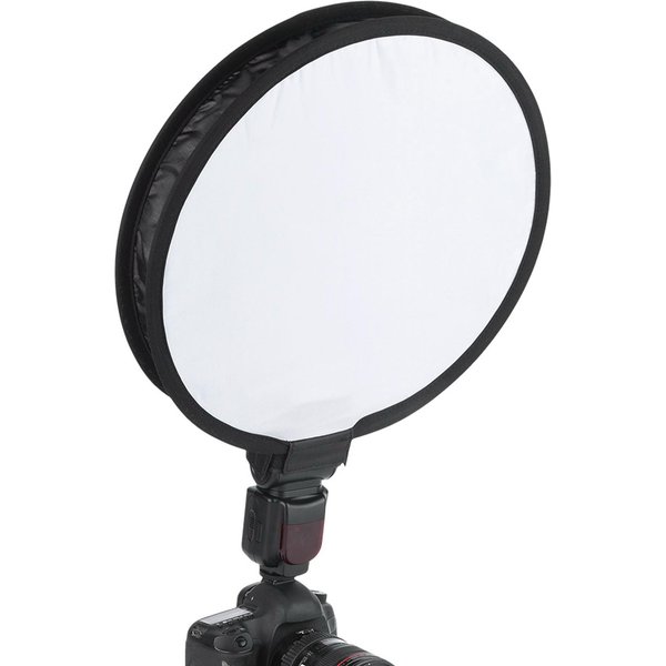 40CM PrzenośNy SkłAdany OkrąGłY KształT Speedlite Softbox Dyfuzor Do Lampy BłYskowej Aparatu White-image
