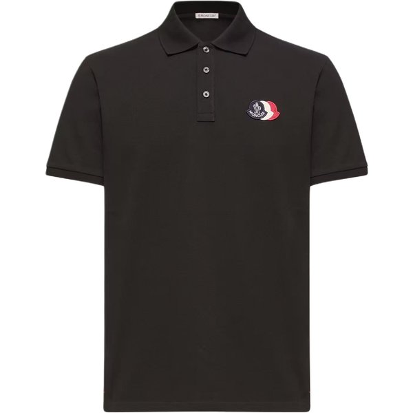 Moncler SS26 Naszywka Z Logo BawełNiana Koszulka Polo MęSka L10918A0003089A16999 M Black-image