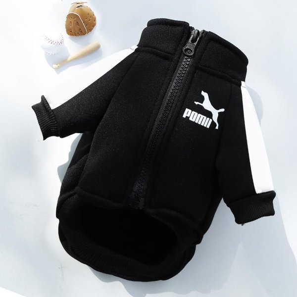Kurtka Dla Psa Baseballowa Zimowe Ubrania Dla Psa Dla MałYch I śRednich PsóW Szczeniak Kamizelka Dla ZwierzęCia Bluza Buldoga Francuskiego Kostium Chihuahua PłAszcz Mopsa 2XL Czarny-image