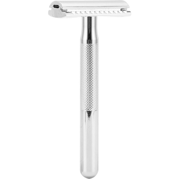 Maquinilla De Afeitar De Seguridad De Mango Largo AleacióN De Zinc Maquinilla De Afeitar De Seguridad Reutilizable Afeitadora Manual Maquinilla De Afeitar De Doble Filo Para Hombres White-image