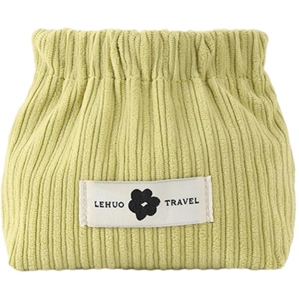 Mini Neceser De CosméTicos Pana Bolsa De Maquillaje Mujeres Estuche Almacenamiento Compresas HigiéNicas PortáTil LáPiz Labial JoyeríA Monedero Para Monedas Bolsa Para ArtíCulos Varios Verde Hierba-image