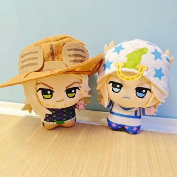 MuñEco De Peluche De Jojo's Bizarre Adventure Johnny Joestar Gyro Zeppeli Lindo Suave De AlgodóN Relleno Figura De Anime Juguete ColeccióN Para Fans Regalo 10Cm-image