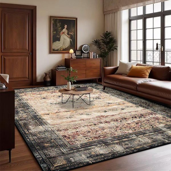 Retro Bohemian Perski Luksusowy Dywan Do Salonu Wygodny MięKki AntypośLizgowy Dywanik Do Sypialni Klasyczna Mata Pod Drzwi WejśCiowe Zmywalny 60*90Cm-image