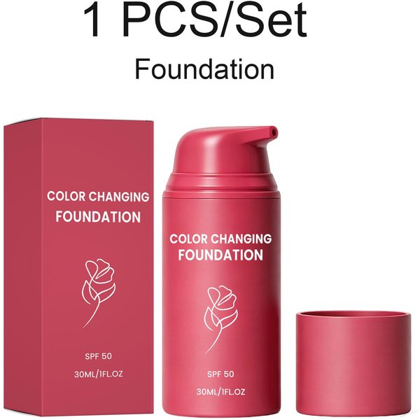 PodkłAd ZmieniająCy Kolor Pod WpłYwem CiepłA Naturalny Odcień I Matowy Spray UtrwalająCy Zestaw SPF50 Kontrola Sebum NawilżAjąCy DłUgotrwałY Makijaż Red-image