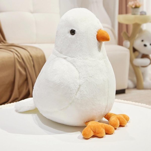 Symulacja GołąB Skalny Pluszowa Zabawka KreskóWka Kawaii BiałE GołęBie Pluszowe ZwierząTka Lalki Urocze GołęBie Pokoju WystróJ Domu Prezent Dla Dzieci 30Cm Beige-image