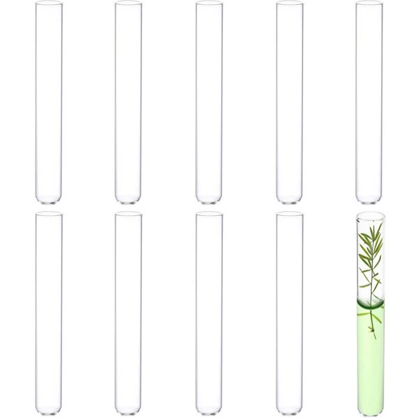 10 Unidades De Tubos De Ensayo De Fondo Redondo De Vidrio Borosilicato, Tubos De Ensayo De Vidrio Transparente Para Experimentos CientíFicos, Decoraciones, PropagacióN De Plantas Y Regalos De Vacaciones 30Mmx200Mm 10Pcs||30Mmx200Mm 10Pcs-image