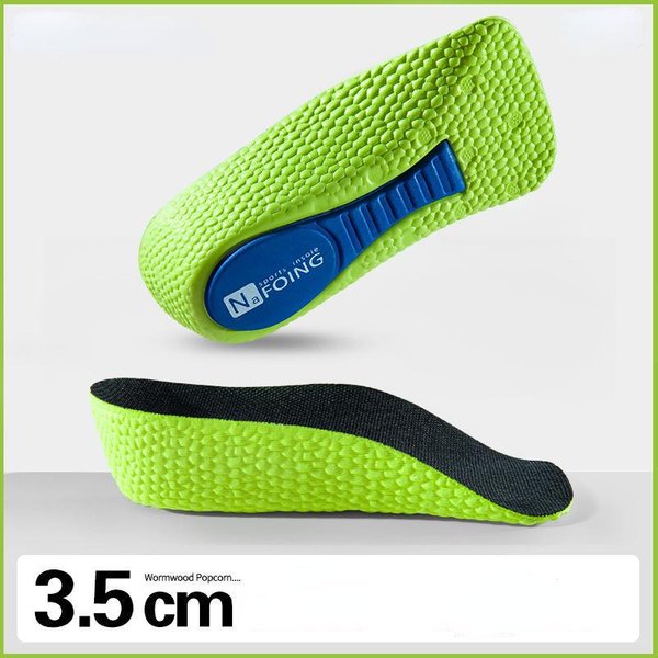 Plantillas De Espuma ViscoeláStica Para Aumento De Altura, Zapatos Para Hombres Y Mujeres, Plantillas Con Soporte Para Arco, Zapatillas, Almohadillas Para Zapatos Para Levantar El TalóN 3.5CM Green-image