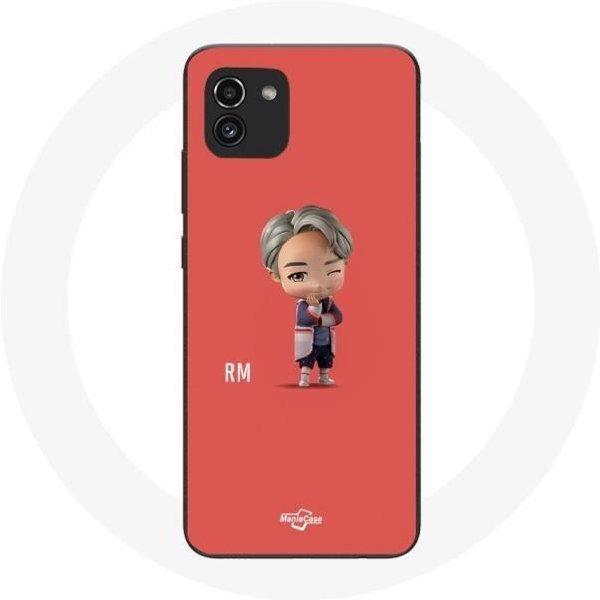 Funda - Maniacase - Samsung Galaxy A03 - Silicona - Flexible - BTS Tinytan AnimacióN RM Negro-image