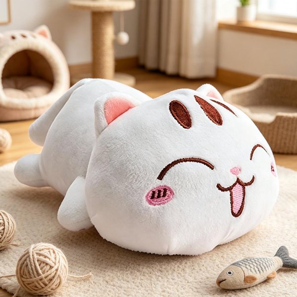 20 Cm Kawaii Pluszowe Zabawki LeżąCy Kot Urocze Leniwe Lalki Koty Urocza Poduszka ZwierząTko MięKka KreskóWkowa Poduszka Prezenty Urodzinowe Dla Dzieci WystróJ Domu 20Cm-image