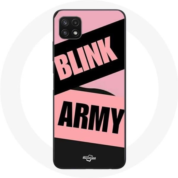 Funda - Maniacase - Samsung Galaxy A22 5G - Silicona - BTS Army - Blackpink Blink - Rose Noir Negro-image