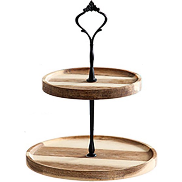 Soporte De Madera Para Postres, Bandeja De ExhibicióN De Postres De Madera Vintage Simple Y Ambiental Para Postres A-image