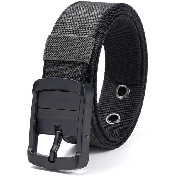 Hebilla De Pin Giratoria CinturóN Para Hombre CinturóN TáCtico De Nylon Y Lona Para Exteriores Usar Con Jeans Casual VersáTil 120Cm Black-image